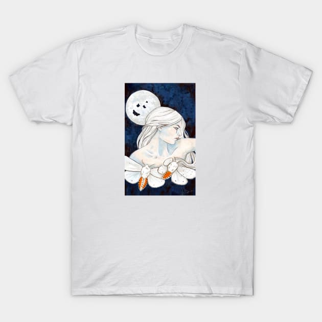 Moon Moths T-Shirt by Wandering Octopus Designs